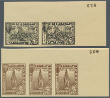 28305 Spanien - Lokalausgaben: 1937, CATALUNA: Accumulation Of Two Different Local 5 Cents Stamps 'PI DE L - Nationalistische Uitgaves