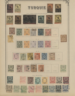 28365 Türkei: 1869/1920, Collection Old Old Pages (stamps Hinged On Both Sides) Starting With Nine Stamp A - Briefe U. Dokumente