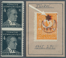 28368 Türkei: 1875/193 (ca.), Specialised Assortment Of 46 Stamps (incl. Some Greek Occupation And Cilicia - Brieven En Documenten