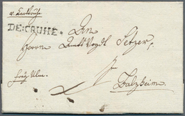 17001 Baden - Vorphilatelie: DE:CRUHE Klarer L1 Als Sehr Späte Verwendung Im Jahr 1796 (normalerweise Verw - Préphilatélie