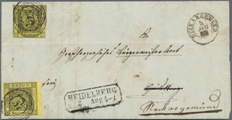 17010 Baden - Marken Und Briefe: 1851, 3 Kr. Schwarz Auf Gelb Mit Nummer "99" Auf Komplettem Faltbrief Aus - Other & Unclassified