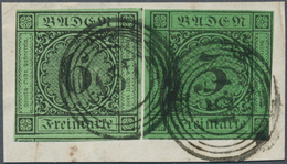 17011 Baden - Marken Und Briefe: 1851/53, Ziffernausgabe 6 Kr. Schwarz Auf Grün Und 1853, 3 Kr. Schwarz Au - Andere & Zonder Classificatie