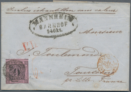 17013 Baden - Marken Und Briefe: 1851, 9 Kr. Schwarz Auf Lilarosa Mit Nummer "87" Auf Faltbriefhülle "Must - Altri & Non Classificati