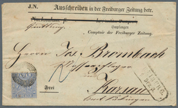 17019 Baden - Marken Und Briefe: 1860, Wappen 3 Kr. Ultramarin, Enge Zähnung Mit Nr.-St. "48" Auf Vordruck - Other & Unclassified