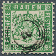 17030 Baden - Marken Und Briefe: 1862, 18 Kr. Wappen Mit Weißem Hintergrund Grün Mit Zentrischem Nr.-St. " - Andere & Zonder Classificatie