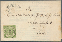 17049 Baden - Postablagestempel: 1868, 1 Kr Hellgrün, EF Auf Kompletter Faltdrucksache Mit Oval-Stpl. "PFO - Autres & Non Classés