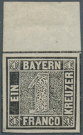 17055 Bayern - Marken Und Briefe: 1849, Ein Kreuzer Schwarz, Sauber Ungebrauchtes Exemplar Mit Oberrand Un - Altri & Non Classificati