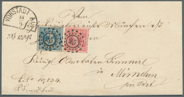 17068 Bayern - Marken Und Briefe: 1850, 3 Kreuzer Blau, Platte 5 Und Nr. 3Ia, 1 Kreuzer Rosa, Platte 1, En - Sonstige & Ohne Zuordnung