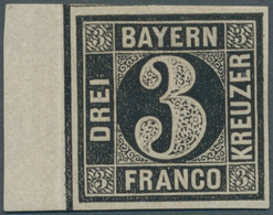 17081 Bayern - Marken Und Briefe: 1849, Probedruck 3 Kreuzer Platte I In Schwarz Statt Blau Ohne Seidenfad - Andere & Zonder Classificatie
