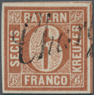 17092 Bayern - Marken Und Briefe: 1849, 6 Kr. Lebhaftbraunorange Platte 1 Mit Seltenem Einzeiler "Charge" - Sonstige & Ohne Zuordnung