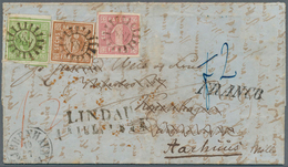 17104 Bayern - Marken Und Briefe: 1850/58, 1 Kreuzer Rosa, Platte I, 6 Kreuzer Braun Und 9 Kreuzer Maigrün - Sonstige & Ohne Zuordnung