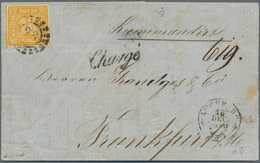 17118 Bayern - Marken Und Briefe: 1850, 18 Kr. Orangegelb Mit OMR "28" Und K2 "AUGSBURG 18 DEC 1860" Sowie - Other & Unclassified