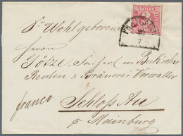 17125 Bayern - Marken Und Briefe: 1862, 3 Kr. Quadratausgabe Rosa, Voll- Bis überrandige Marke Mit Alleini - Other & Unclassified
