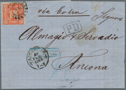 17142 Bayern - Marken Und Briefe: 1862, 18 Kr. In A-Farbe Zinnoberrot Mit OMR "28" Und L2 "AUGSBURG 28 FEB - Other & Unclassified