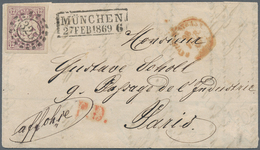 17153 Bayern - Marken Und Briefe: 1867, Wappenausgabe 12 Kr. Violett Als Einzelfrankatur Von "MÜNCHEN 27.2 - Autres & Non Classés