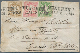 17154 Bayern - Marken Und Briefe: 1868, Wappen 6 Kr. Ockerbraun Zusammen Mit 1 Kr. Hellgrün Und 3 Kr. Rosa - Other & Unclassified