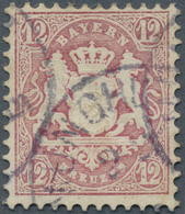 17166 Bayern - Marken Und Briefe: 1870, Wappenausgabe 12 Kreuzer Lila, Wasserzeichen 16 Mm Rauten, Allseit - Other & Unclassified