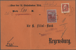 17191 Bayern - Dienstmarken: 1916, 10 Pf Rot Luitpold Mit Lochung "E", Zusammen Mit Österreich 60 H Karmin - Andere & Zonder Classificatie