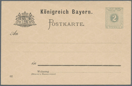 17208 Bayern - Ganzsachen: 1902, 2 Pf Grau Und 5 Pf Grün Ziffer Auf Rautengrund, Zwei Einzelkarten PROBEDR - Sonstige & Ohne Zuordnung