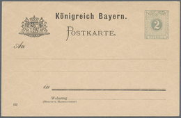 17208 Bayern - Ganzsachen: 1902, 2 Pf Grau Und 5 Pf Grün Ziffer Auf Rautengrund, Zwei Einzelkarten PROBEDR - Other & Unclassified