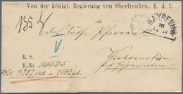 17226 Bayern - Ortsstempel: WAISCHENFELD / 21.12. (1879), Blauer (!) Zierstempel Ohne Zierstück Als Ankunf - Andere & Zonder Classificatie