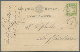 17227 Bayern - Ortsstempel: WAISCHENFELD / 22.3. (1878), Klarer Zierstempel (Type 17 Ohne Zierstück) 2 X K - Autres & Non Classés
