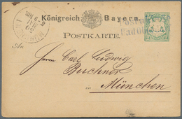17232 Bayern - Postablagestempel: Bad Oberdorf, Sehr Seltener Blauer Postablage-L2 Als Entwerter Auf GA 2 - Other & Unclassified