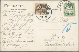 17236 Bayern - Besonderheiten: 1905/1908, Ansichtskarte Von Nürnberg Nach Wien Und Dort Mit 15 Heller Nach - Other & Unclassified