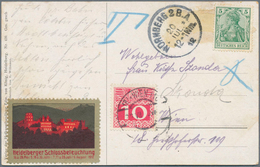 17237 Bayern - Besonderheiten: 1908/1912, 2 Ansichtskarten Aus Nürnberg (1x Bahnpost Nbg.-Eger) Nach Wien - Other & Unclassified