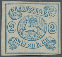 17241 Braunschweig - Marken Und Briefe: 1852, Wappenausgabe 2 Sgr. Hellblau, Ungebraucht Ohne Gummi, Farbf - Braunschweig