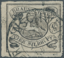 17249 Braunschweig - Marken Und Briefe: 1864, 1/3 Sgr. Schwarz Auf Grauweiss Mit Bogendurchstich 16, Geste - Brunswick