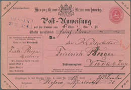 17259 Braunschweig - Ortsstempel: 1866, ZORGE, Rotbrauner K2 Mit Zierkreisen Rückseitig Auf 1 Sgr. Postanw - Braunschweig