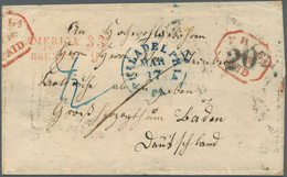 17270 Bremen - Stempel: Transit: 1852, "AMERIKA ÜBER BREMEN 33/9", Klar Auf Faltbriefhülle Aus "PHILADELPH - Bremen