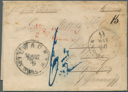 17273 Bremen - Stempel: Transit: 1853, "4 1/2 /2 Sgr. AMERIKA ÜBER BREMEN", Roter L3 Recht Klar Auf Faltbr - Bremen