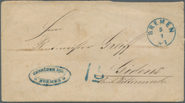 17282 Bremen - Stempel: "BREMEN 5.1.(66)", Blauer EKr. Klar Auf Briefumschlag Mit Typischen Abschlag Des T - Bremen