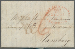 17286 Hamburg - Vorphilatelie: 1824/1830, Drei Briefe Mit Schiffsstempeln, Alle Aus Oder Nach Großbritanni - Prephilately