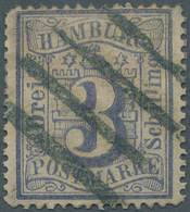 17294 Hamburg - Marken Und Briefe: 1864, 3 Schilling Dunkelultramarin Mit PLATTENFEHLER ''zweites L In Schi - Hamburg