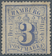 17295 Hamburg - Marken Und Briefe: 1864, Wappen 3 Schilling Ultramarin Mit Plattenfehler: Zweites "l" In S - Hamburg