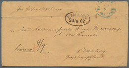 17300 Hamburg - Stempel: 1862, Ovalstempel "HAMBURG 23/9.62" Auf Brief Aus ECKERNFOERDE (blauer K1 - Dänis - Hambourg