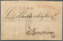 17306 Hannover - Vorphilatelie: 1831, Faltbrief Mit Rotem L1 PAPENBURG Mit Separatem Datumsstempel Nach Bo - [Voorlopers