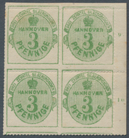 17314 Hannover - Marken Und Briefe: 1864, Ziffernausgabe 3 Pf. Grün Mit Rosa Gummierung Im Ungebrauchten K - Hanover