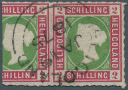 17318 Helgoland - Marken Und Briefe: 1867:2 Sh Grün/rot, Durchstochen, Entwertet Mit Englischem Rundstempe - Heligoland