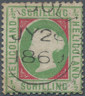 17320 Helgoland - Marken Und Briefe: 1/2 S Blaugrün/dunkelkarmin Gestempelt "HELGOLAND JY 26 1869". EXTREM - Heligoland