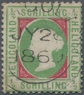 17320 Helgoland - Marken Und Briefe: 1/2 S Blaugrün/dunkelkarmin Gestempelt "HELGOLAND JY 26 1869". EXTREM - Helgoland