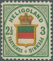 17326 Helgoland - Marken Und Briefe: 1876, 3 Pf./2 ½ F. Dunkelgrün/zinnoberrot/goldgelb PROBEDRUCK Dickes - Héligoland