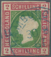 17330 Helgoland - Stempel: "HAMBURG 30 9 67" Seltener Blauer K2 Zentrisch Auf 2 S Durchstochen, Farbfrisch - Héligoland