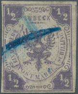 17333 Lübeck - Marken Und Briefe: 1859, ½ Sch. Dunkelviolettgrau, Farbfrisches Exemplar, Allseits Voll- Bi - Lubeck