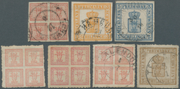 17338 Mecklenburg-Schwerin - Marken Und Briefe: 1856/1864, Kleines Lot Von 7 Marken, Davon Fünf Gestempelt - Mecklenburg-Schwerin