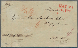 17345 Oldenburg - Vorphilatelie: "VAREL 1831" R2 In Rot SELTENER WERTBRIEF 5 THALER GOLD Nach Oldenburg. - Prephilately