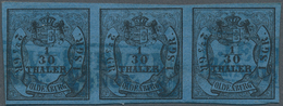 17349 Oldenburg - Marken Und Briefe: 1852, 1/30 Th./ 2 2/5 Gr. / 1 Sgr. Schwarz Auf Blau, Type III, Farbfr - Oldenburg